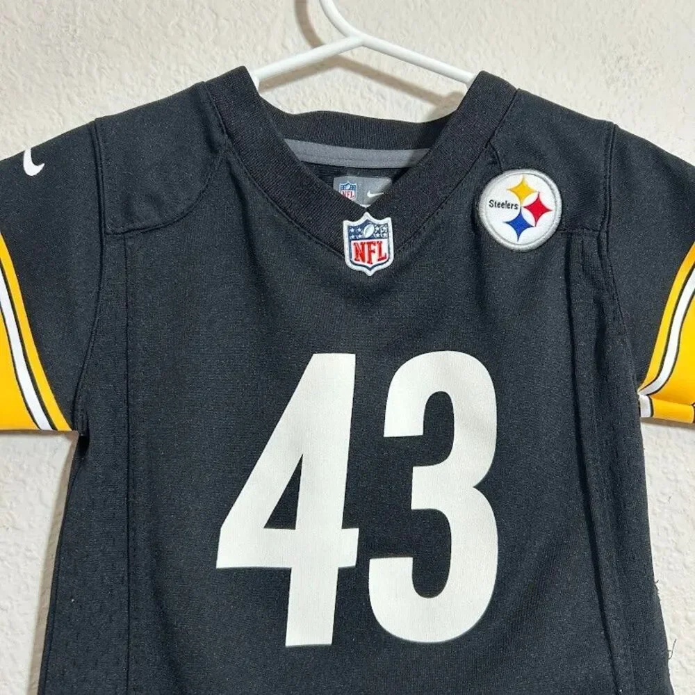Nike Pittsburgh Steelers Troy Polamalu 43 Jersey Toddler 18M Black NFL On Field